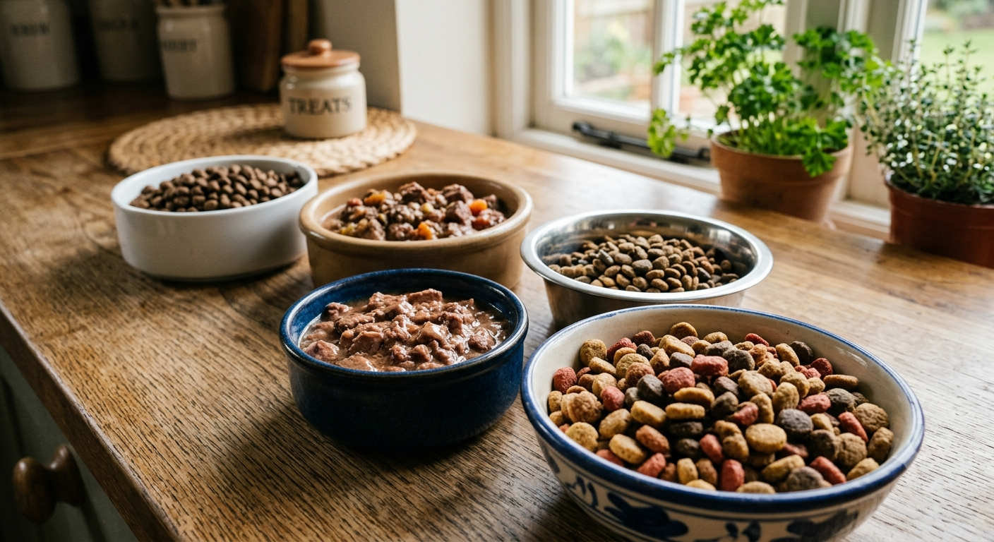 Dog owner consulting with nutritionist